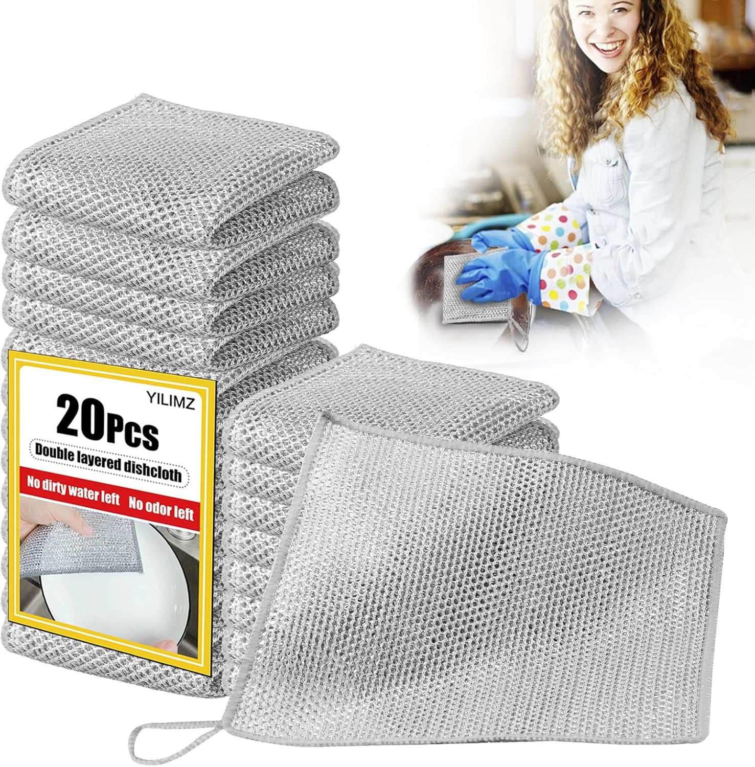 Non-Scratch Wire Dish Rags by YILIMZ - 24PCS