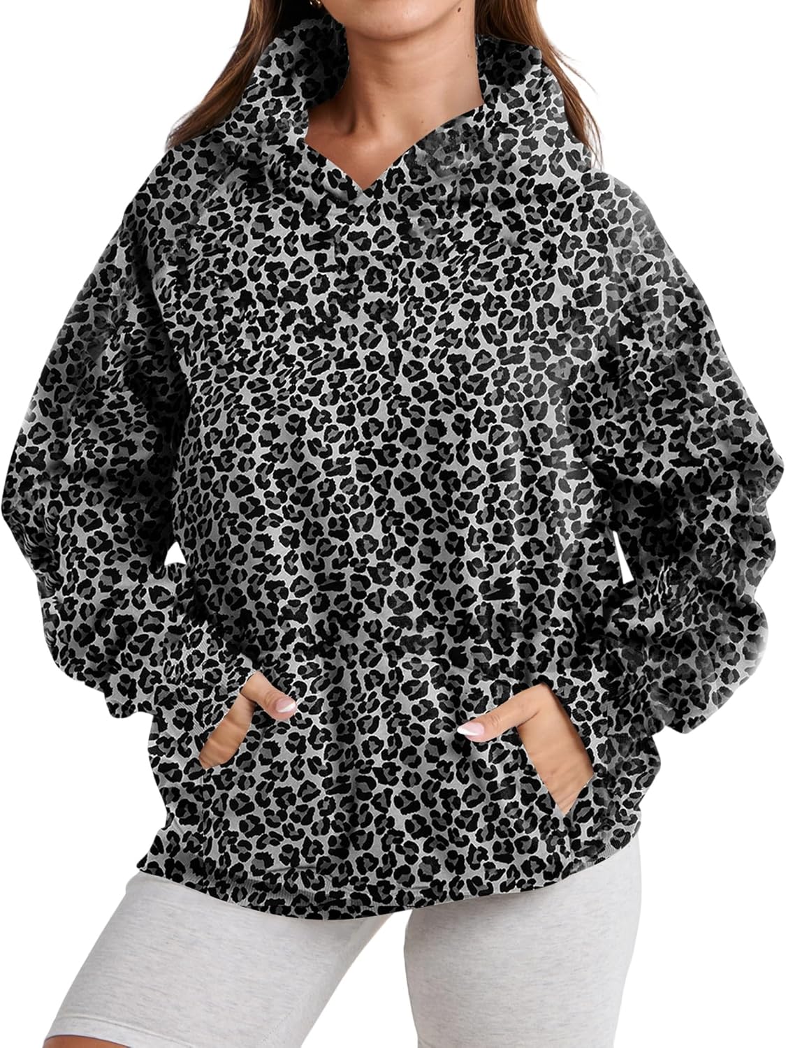 Womens Camo Hoodies with Maple Leaf Print for Cozy Style