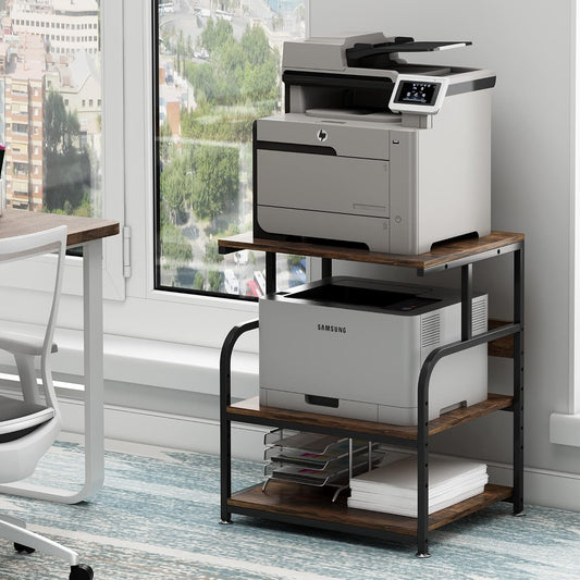 Fannova Industrial Printer Cart - Adjustable Storage & Mobility
