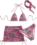 COZYEASE Women's 4 Piece Swimsuit Set - Sexy Triangle Bikini Sets