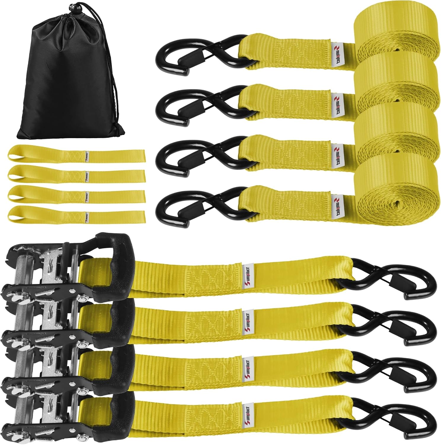Heavy Duty Ratchet Tie Down Straps 15ft x 1.5ft for Secure Loads