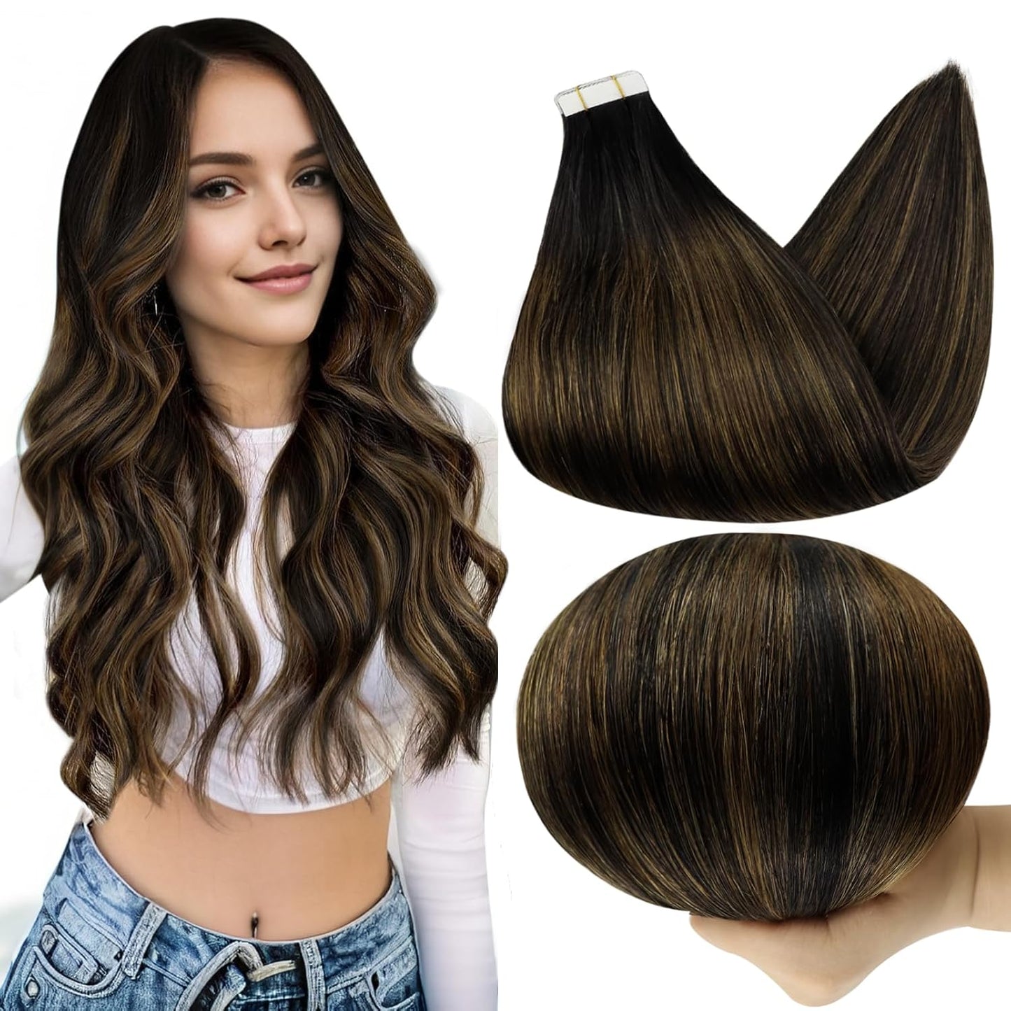 Full Shine Tape In Hair Extensions for Natural Volume and Style