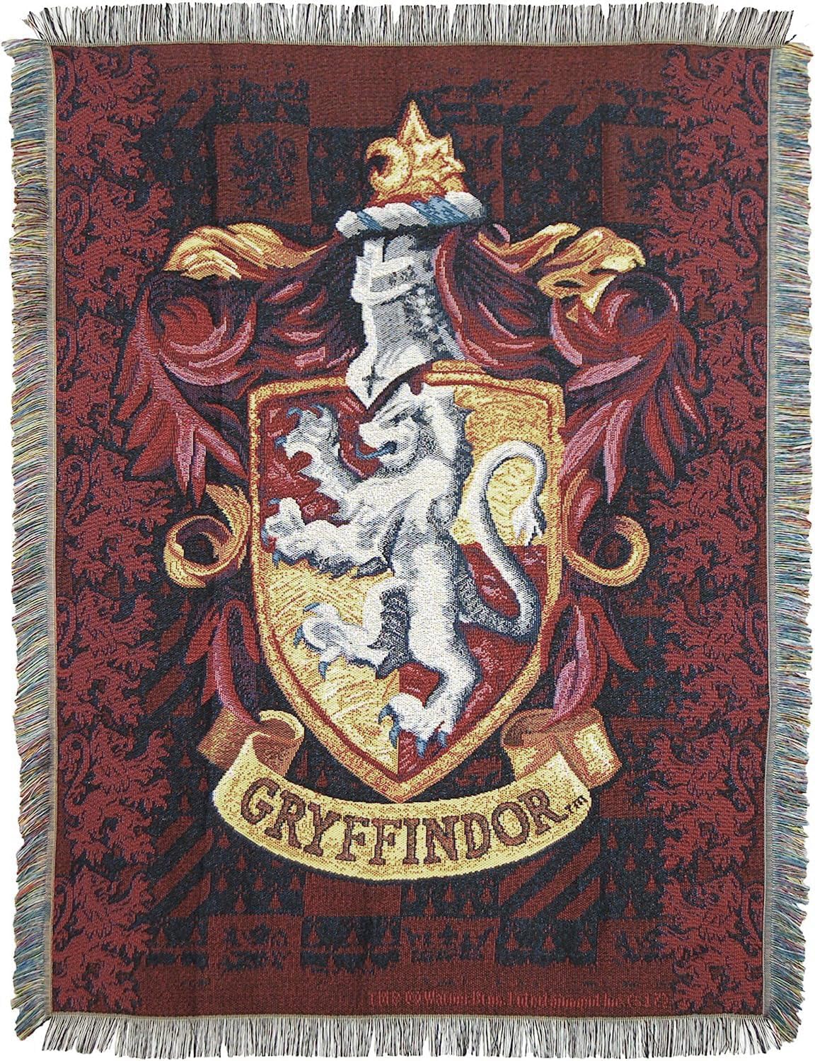 Gryffindor Shield Woven Tapestry Throw Blanket for Fans