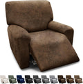 Chair Covers 4-Pieces Recliner Slipcover (XL Recliner, Brown)