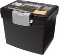 Portable File Box with Organizer Lid - Secure Letter File Storage