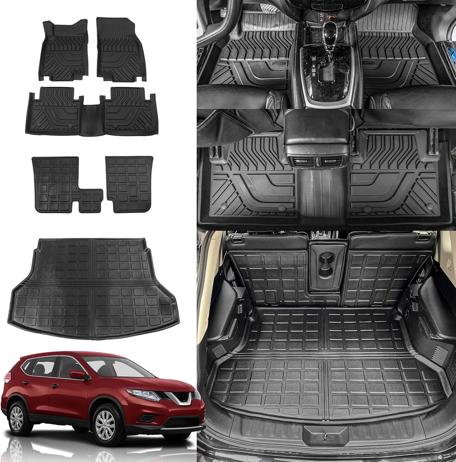 Nissan Rogue Floor Mats Set - All Weather Trunk and Backrest Mats