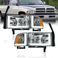 LED DRL Headlights Compatible with 1994-01 Dodge Ram 1500 - Clearer