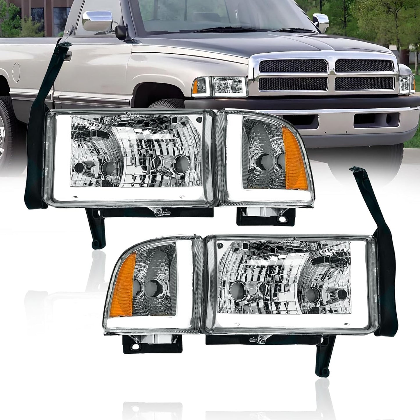 LED DRL Headlights for 1994-2001 Dodge Ram 1500/2500/3500