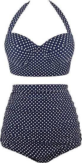 Angerella Women Vintage Polka Dot High Waisted Bikini Set Review