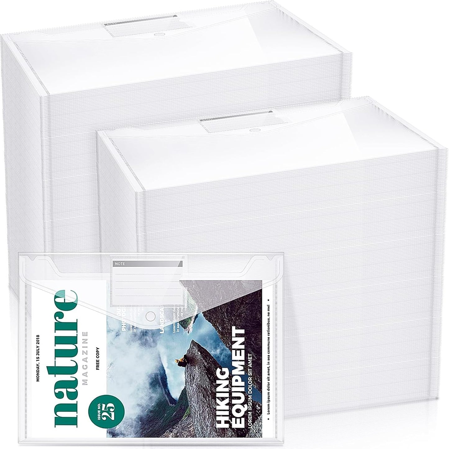 Zhehao 100 Pcs Clear Envelopes for A4 Document Organization