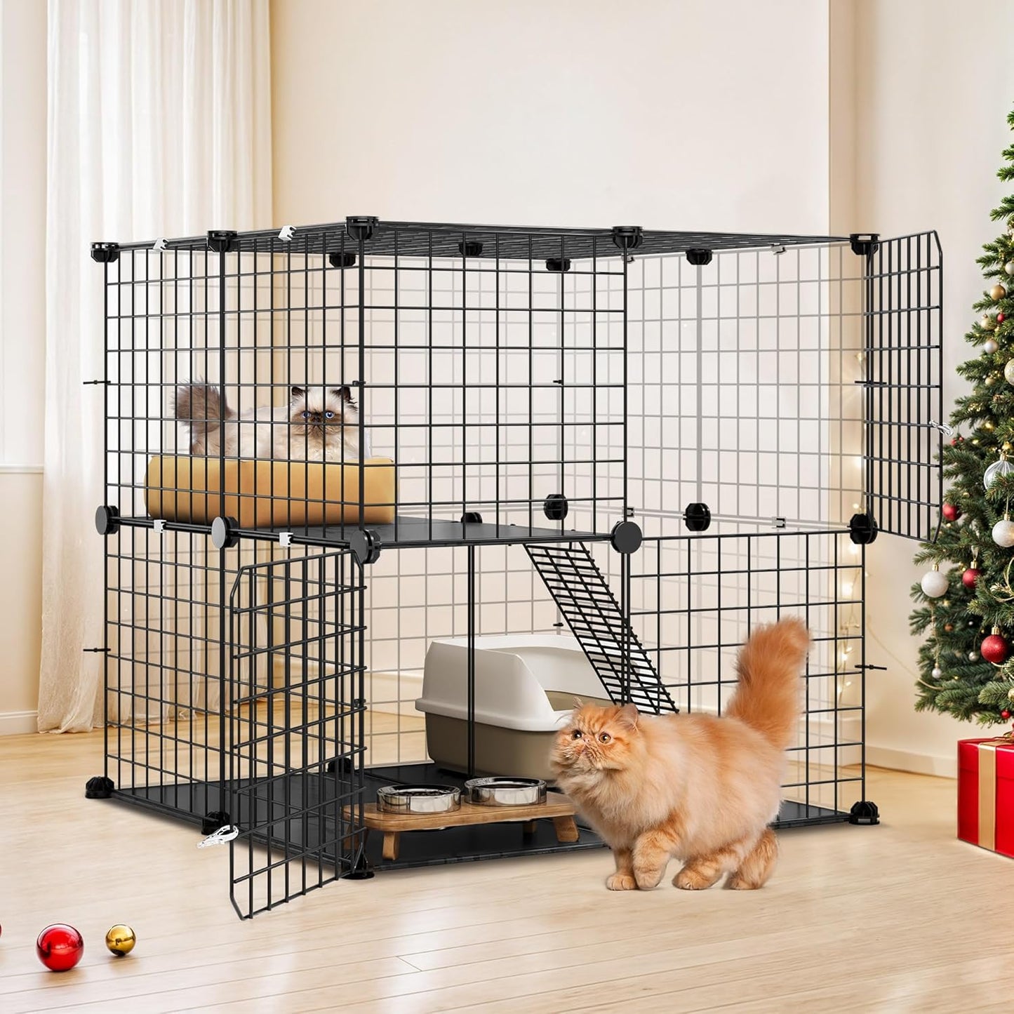 YITAHOME 2-Tier Cat Cage for Indoor and Outdoor Use