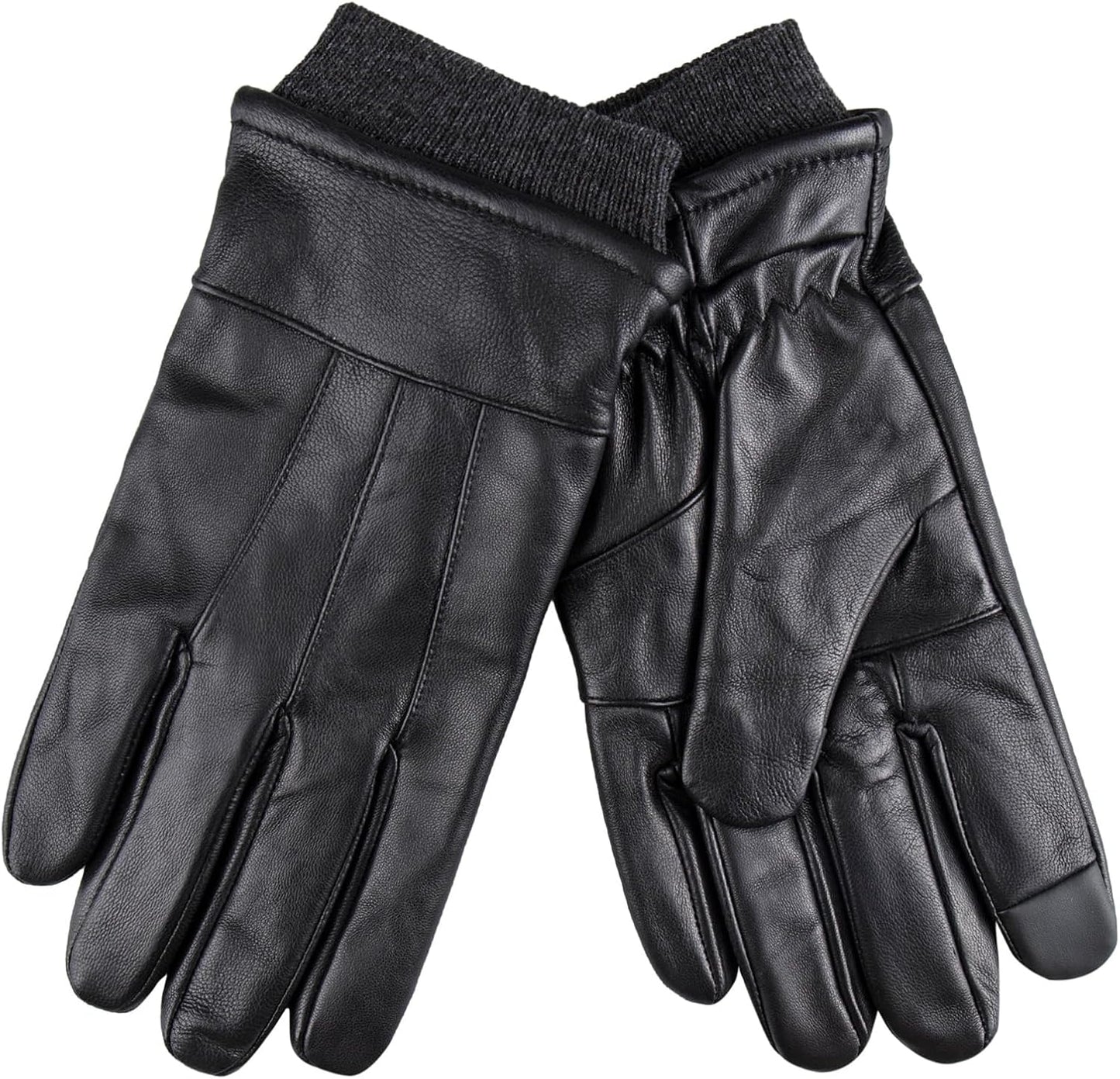 Dockers Men's Warm Leather Gloves - Touchscreen Enabled