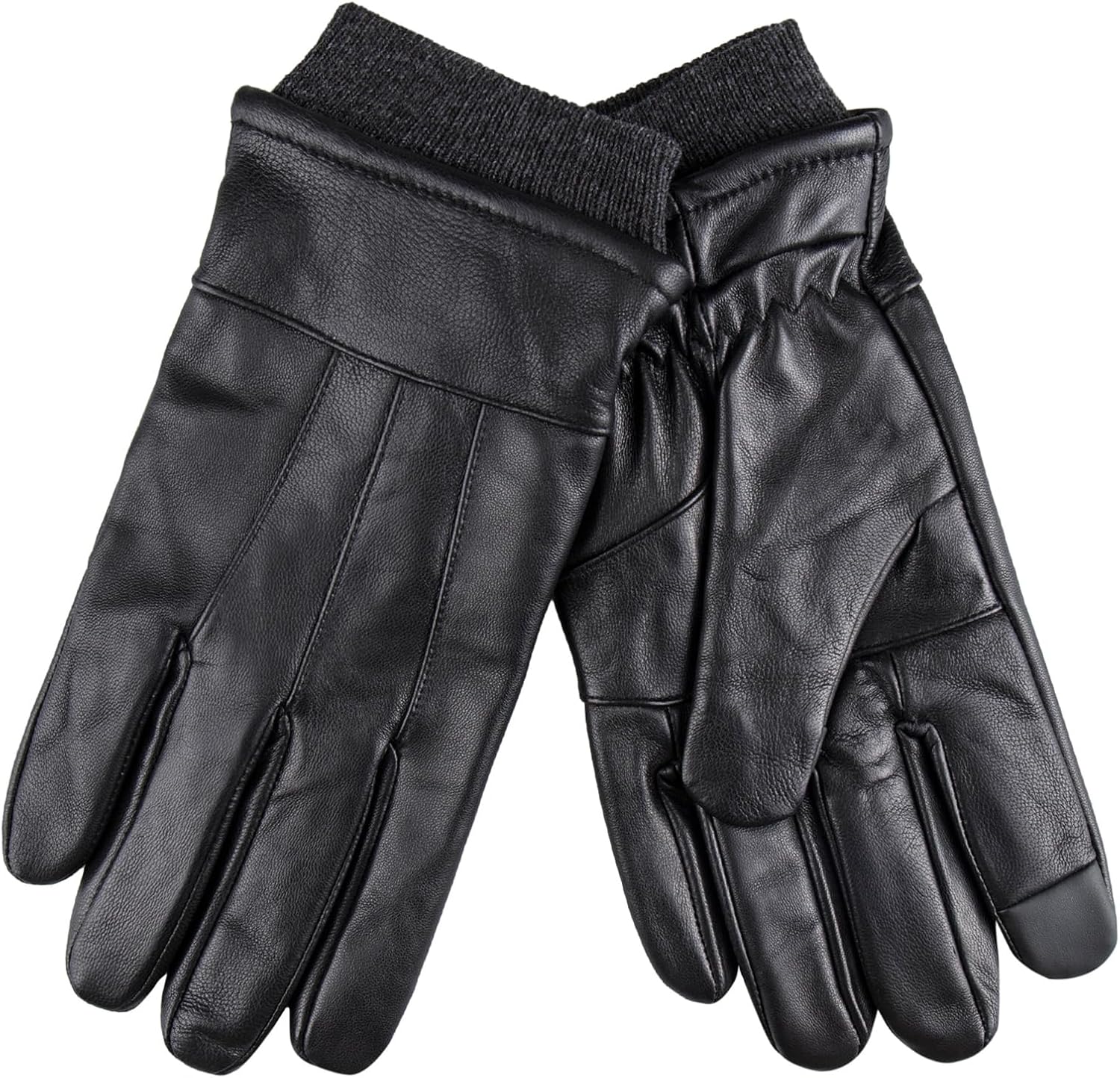 Dockers Men's Warm Leather Gloves - Touchscreen Enabled