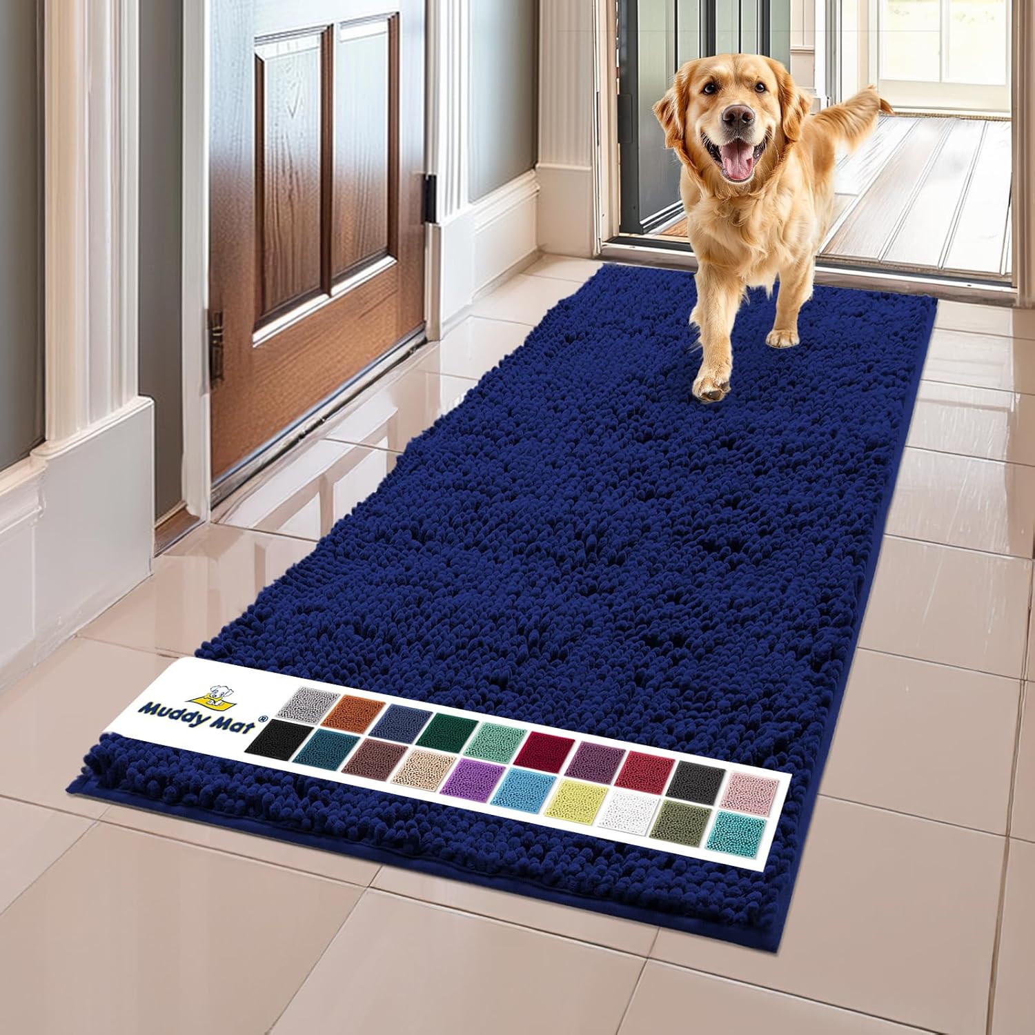 Muddy Mat Highly Absorbent Microfiber Dog Door Mat for Home