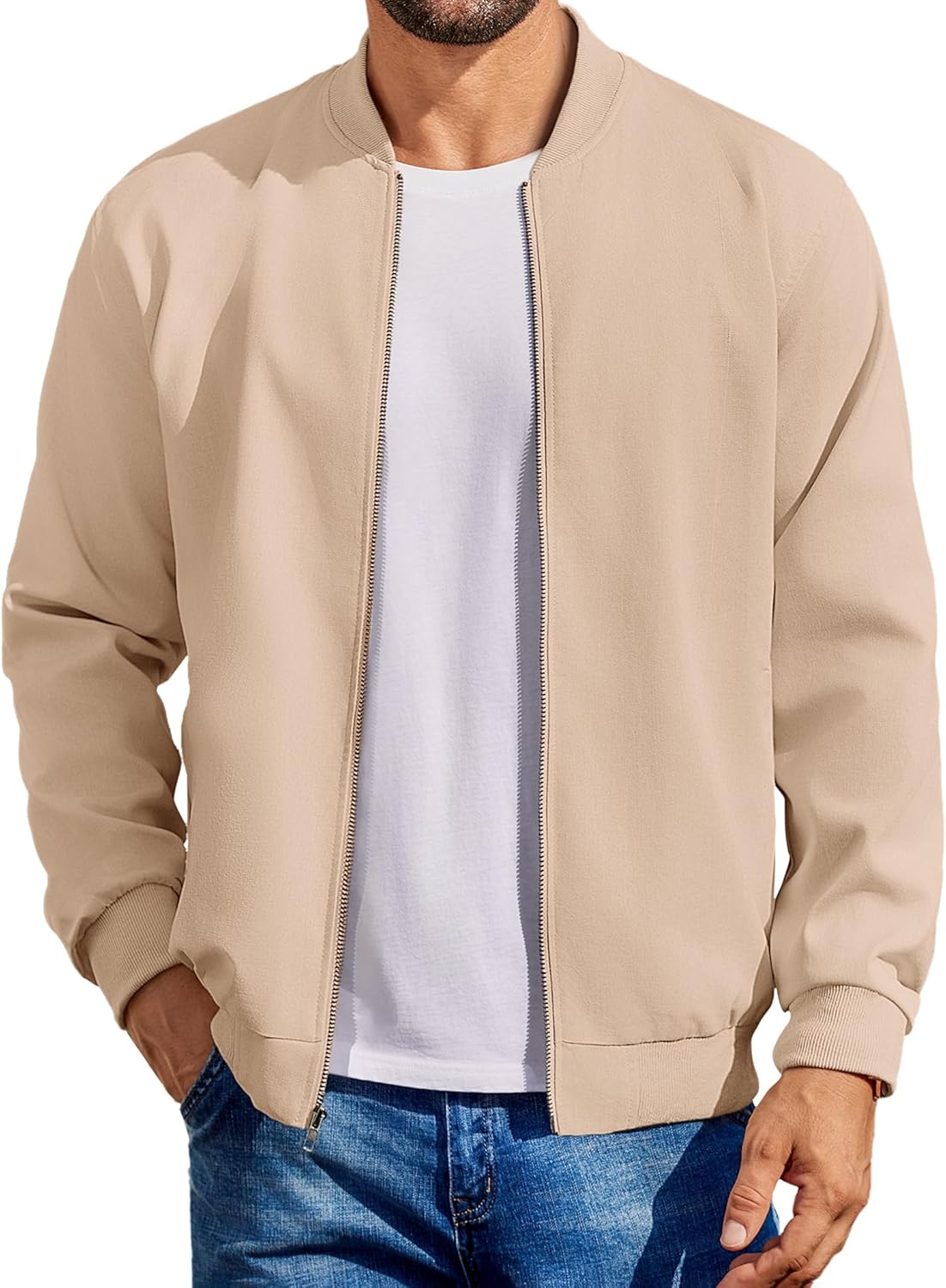 COOFANDY Men's Lightweight Bomber Jacket for Stylish Comfort
