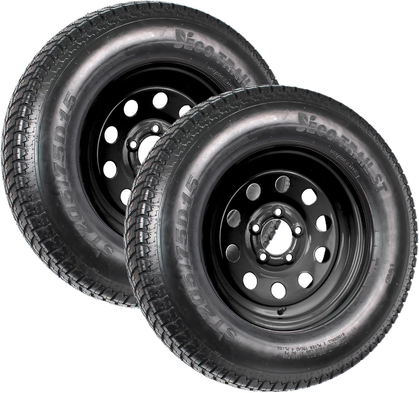 eCustomrim 2-Pack Trailer Tire On Black Wheel Modular Rim
