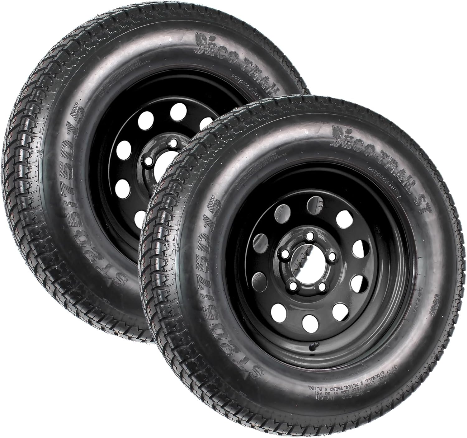 eCustomrim 2-Pack Trailer Tire On Black Wheel Modular Rim