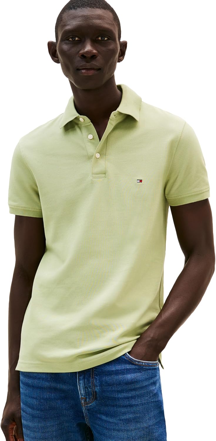 Tommy Hilfiger Men's Slim Fit Polo Shirts with Organic Cotton