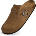 Torotto Mens Clogs Cork Footbed Suede Slippers with Arch Support Mules