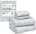 100% Organic Cotton Sheets Full Size Percale - Deep Pocket 15in