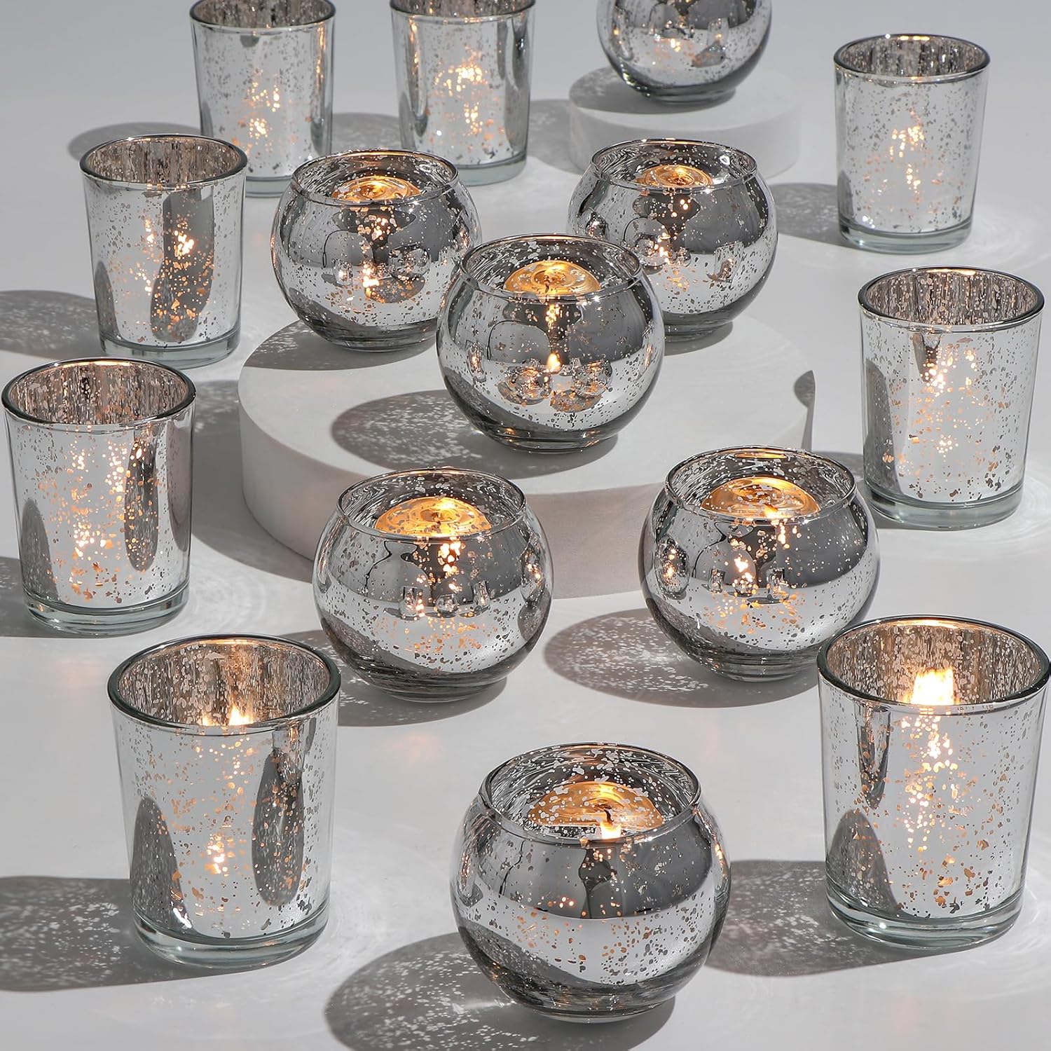 48PCS Assorted Votive Candle Holders for Party and Wedding Decor