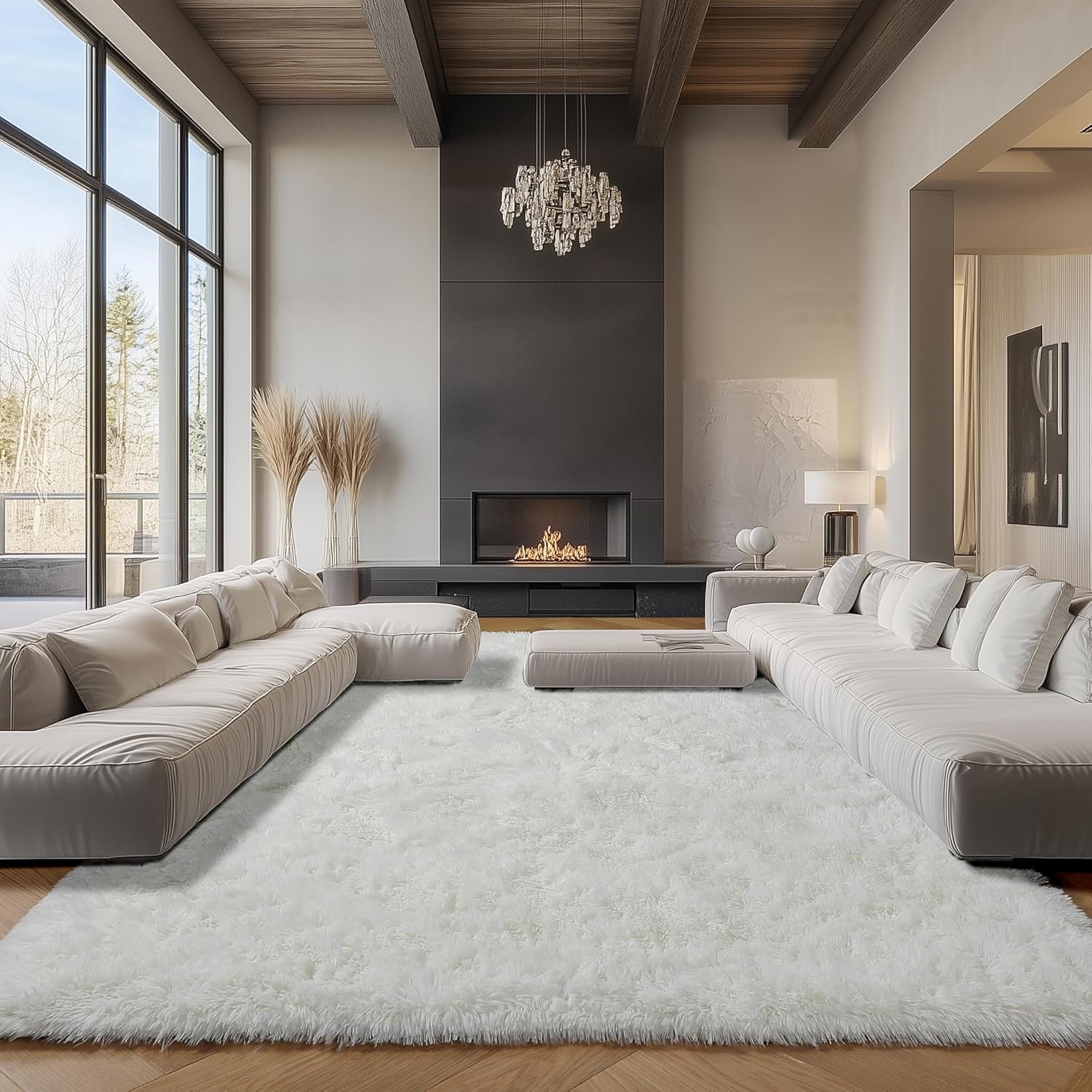 ONASAR Cream White Area Rugs 9x12 for Living Room Decor