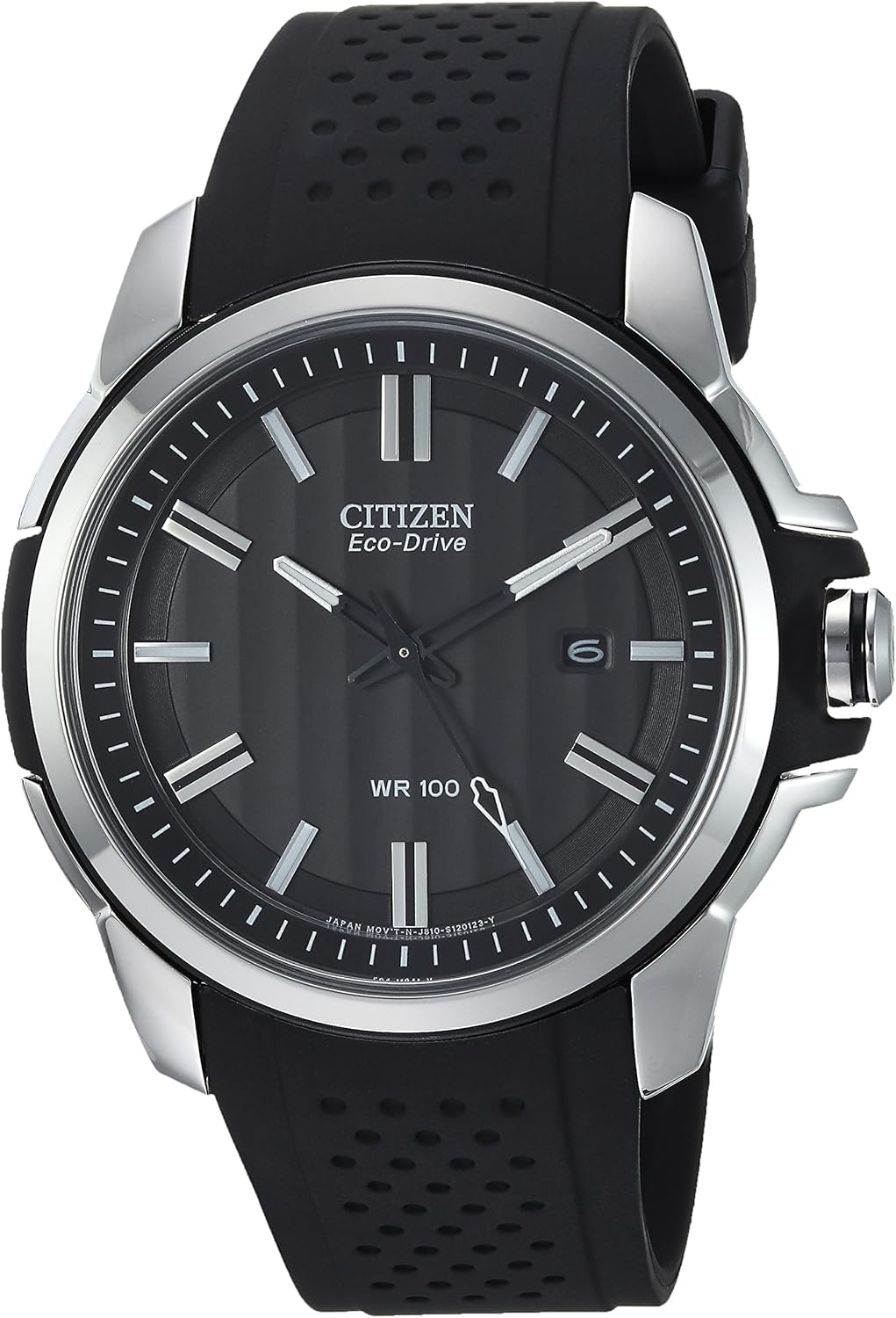 Citizen Eco-Drive Mens Watch: Stylish Stainless Steel & Comfortable Polyurethane Strap