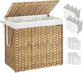 Laundry Hamper with Lid and Dividers - Large 160 L Double Sorter