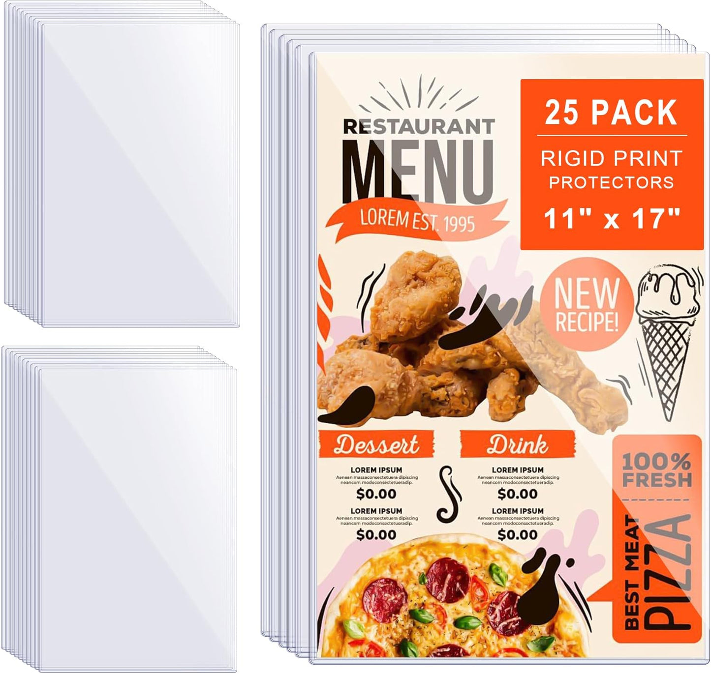 25Pcs 11in x 17in Rigid Print Protectors for Safe Storage