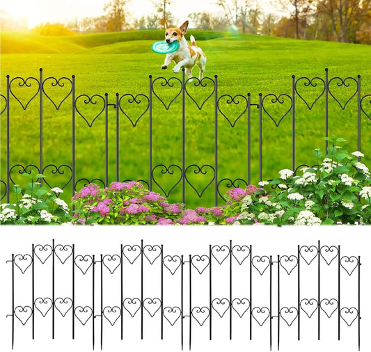 Decorative Garden Fences for Dogs - 5 Panel Metal Edging