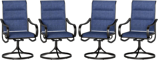 PHI VILLA Outdoor Swivel Dining Chairs Set of 4 for Comfort
