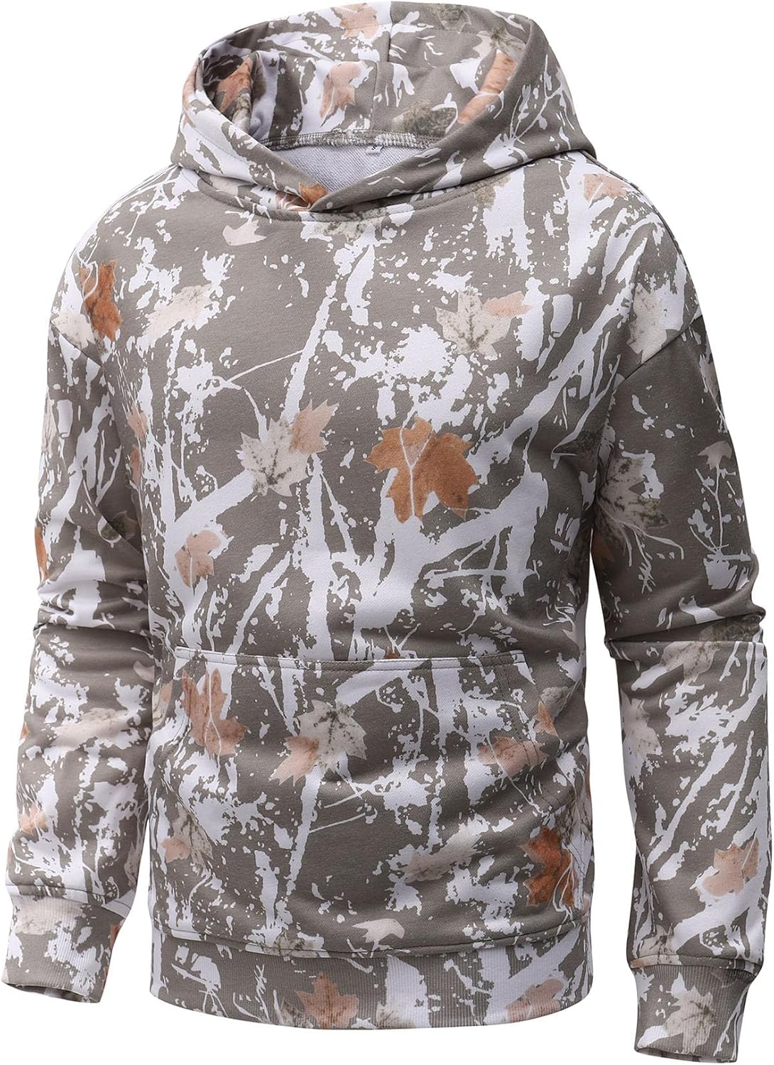 Maple Leaf Print Oversized Hoodie for Trendy Kids