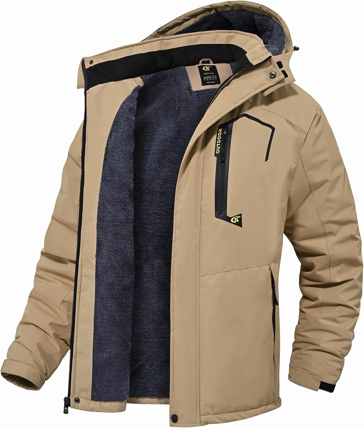 QPNGRP Mens Waterproof Ski Snowboard Jacket for Winter Sports