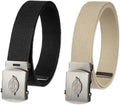 Dickies Men's Fabric Web Plaque Logo Buckle Belt - Cut-to-Fit Comfort
