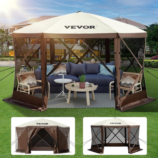 VEVOR 12x12ft Camping Gazebo Screen Tent - Ultimate Outdoor Shade