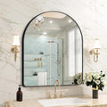 Arched Bathroom Mirror 30x36 in Black Frame - Modern Wall Mirror