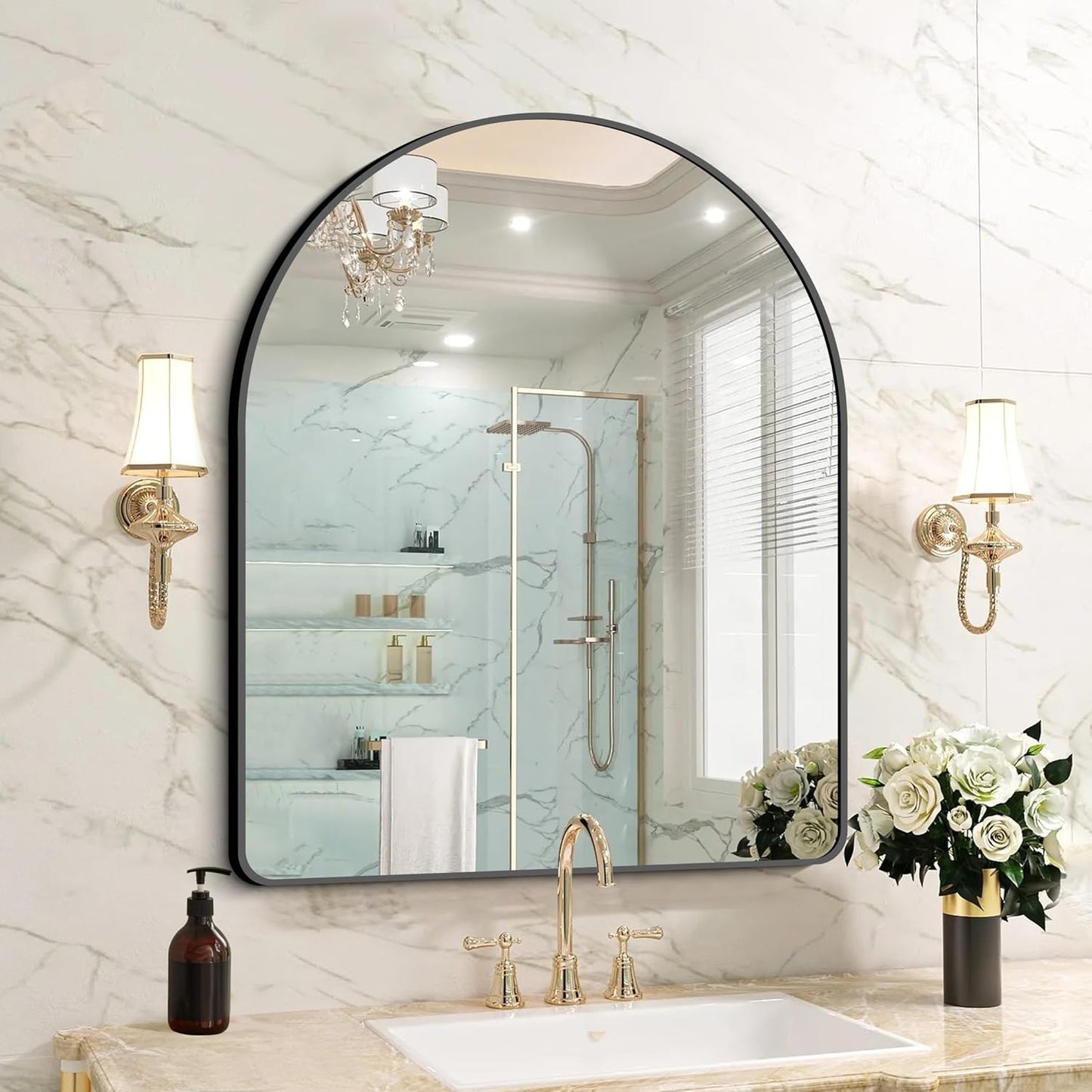 Arched Bathroom Mirror 30x36 Inch for Elegant Home Decor
