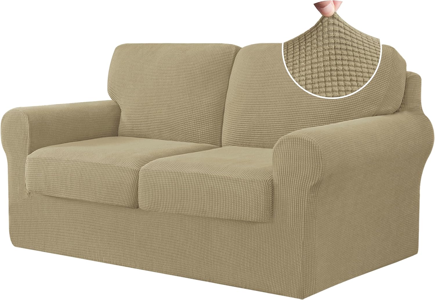 CHUN YI 5 Piece Loveseat Covers for Medium Couch Protection