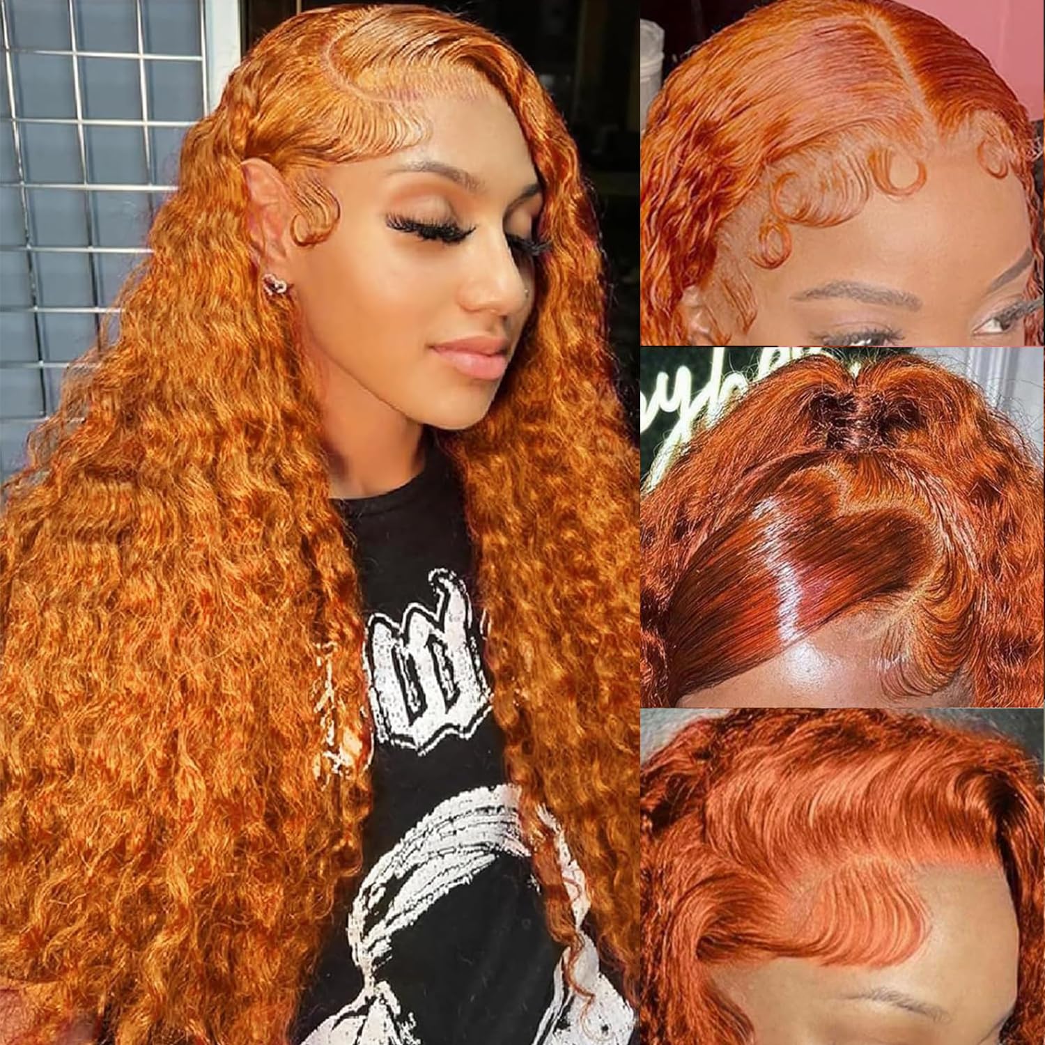 Ginger Wig Human Hair 13x6 Deep Wave Lace Front Wigs for Women