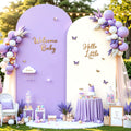 Beige and Lavender Arch Backdrop Cover Set of 2 - Stretchy Spandex