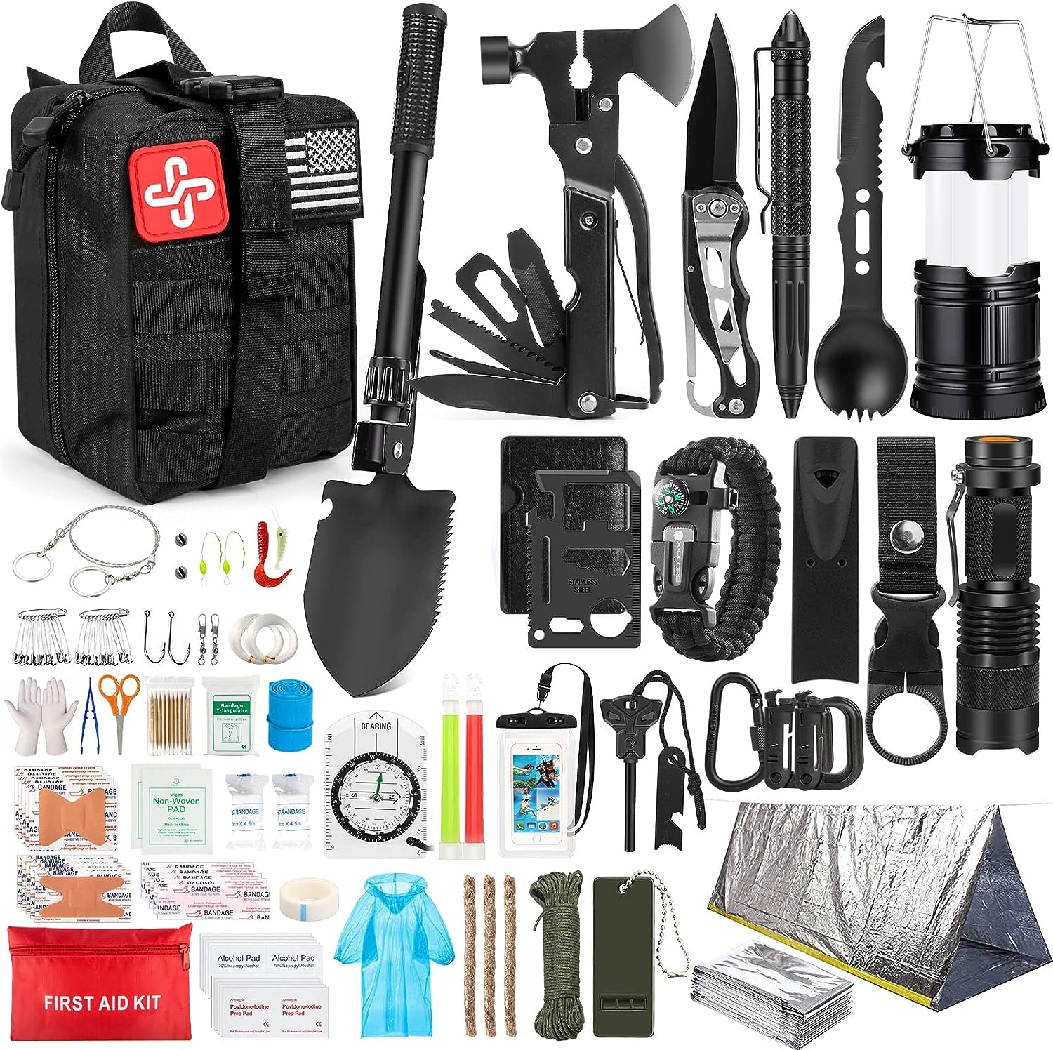 HIHEGD 250Pcs Survival Kit: Ultimate Gear for Emergency & Adventure