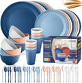 Wheat Straw Dinnerware Set 64-Piece for 8 - Lightweight Unbreakable