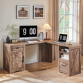 Home Office Desk 59 in Modern Farmhouse Computer Desk - Spacious