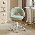 Small Vanity Chair with Faux Fur Wheels for Girls - Cute Adjustable