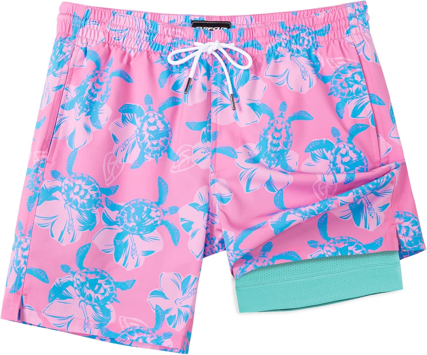 SURF CUZ Mens Swim Trunks with Compression Liner for Comfort