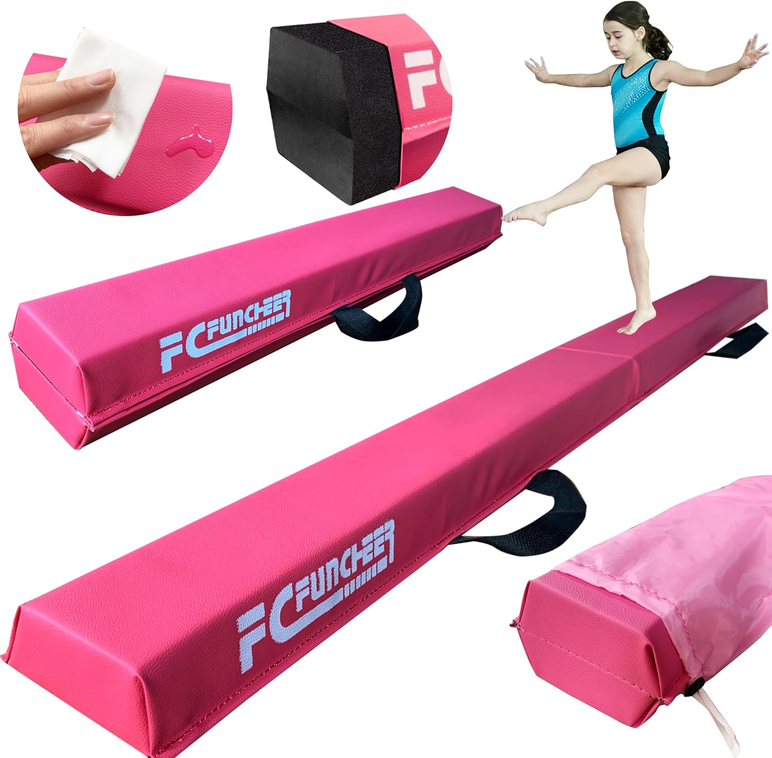 6FT Folding Balance Beam for Kids - Safe Gymnastics Training