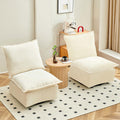 Modern Ivory Swivel Chairs Set of 2 - 360 Rotation, Rocking Function!
