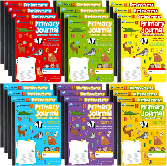 Fulmoon 24 Pcs Primary Composition Notebook for K-2 Students