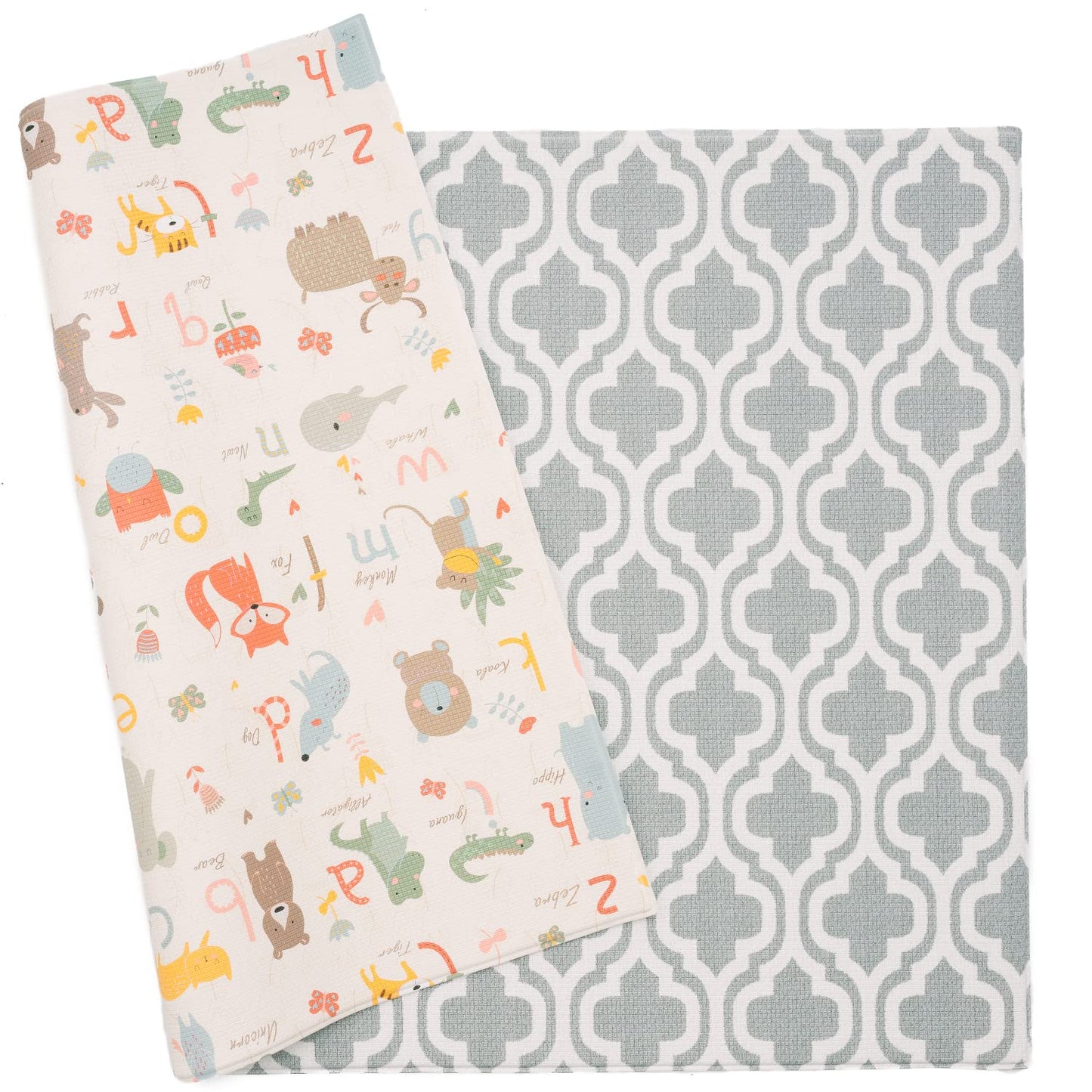 Baby Care Play Mat Large Moroccan Blue Waterproof Reversible