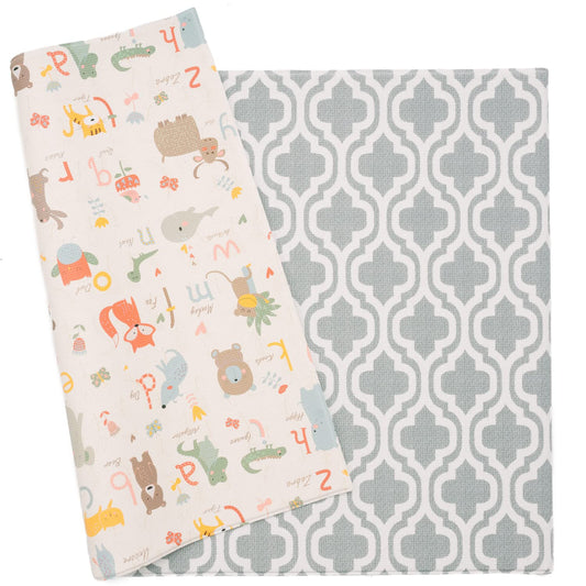 Baby Care Play Mat Large Moroccan Blue Waterproof Reversible